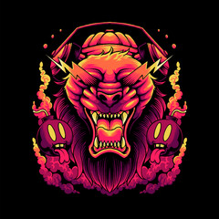 dark lion colorful