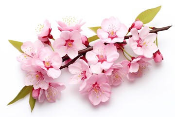 Sakura flowers isolated on white background.