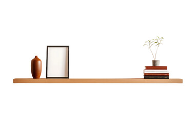 Stylish Floating Wall Shelf Design on Transparent Background