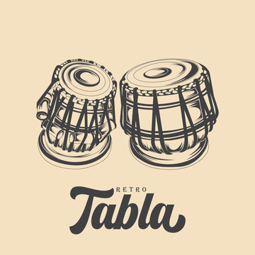 Retro Tabla Drawing