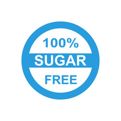 Sugar free label, sugar free badge icon sign symbol vector flat trendy illustration isolated on white background. 