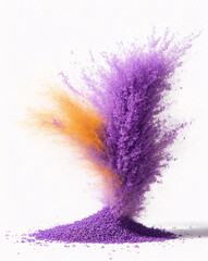 Explosion of Purple flower on a white background