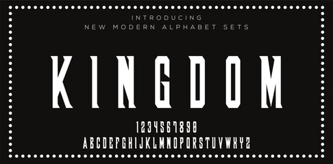 KINGDOM Luxury Minimal style alphabet fonts . Modern abstract vector typeface letters. Tech lines font typography logo design