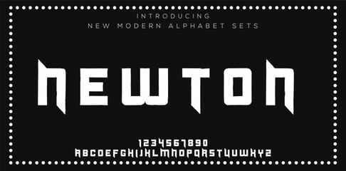NEWTON Luxury Minimal style alphabet fonts . Modern abstract vector typeface letters. Tech lines font typography logo design
