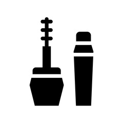 eyelash mascara glyph icon illustration vector graphic. Simple element illustration vector graphic, suitable for app, websites, and presentations isolated on white background