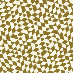 Geometric vector pattern with triangles. Geometric modern ornament. Seamless abstract golden and white background