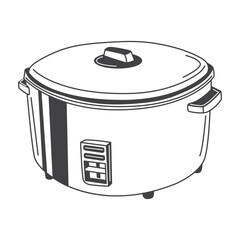 Rice Cooker Vector Stock Illustration vintage Rice Cooker