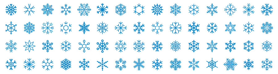 Snowflake icons. Set of snowflake silhouette. Christmas snowflake icons isolated. Vector snowflake signs