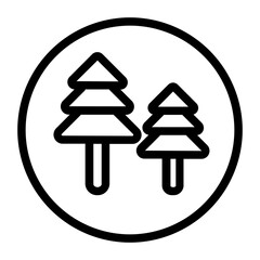 Forest Icon in Line Style