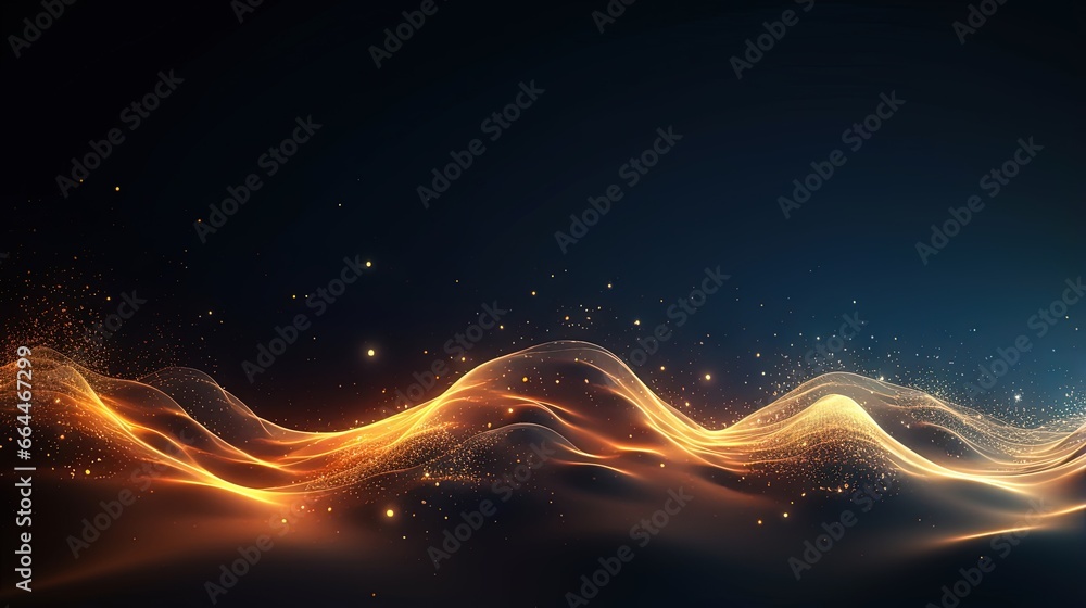 Leinwandbilder Dynamic wave with connected dots and lines. Digital wave background concept. Abstract technology background. Big data visualization. 3D rendering.