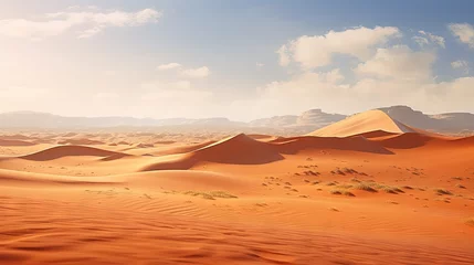 Fotobehang Warm oranje Landscape of the beautiful desert of Merzuga, Morocco.