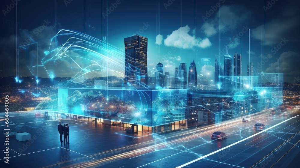 Poster Global network modern creative telecommunication and internet connection. Concept of 5G wireless digital connection and internet of things future.