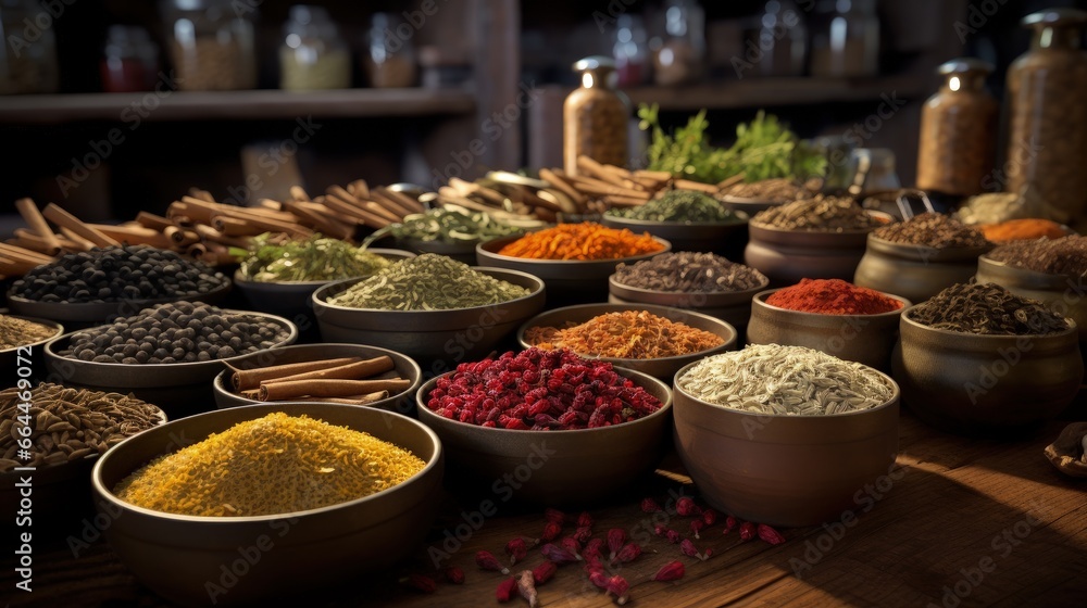Poster various spices selection.