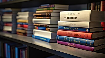 Text books on shelve with text written ACTIVE LEARNING, means learning method which students are actively involve to learning process