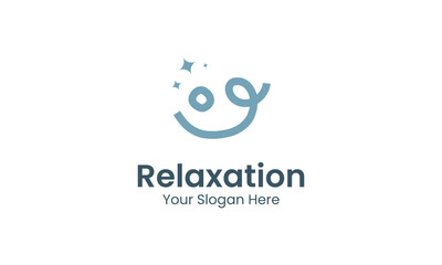 Smiling relaxation logo, symbolizing peace of mind.