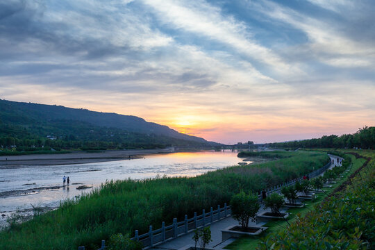Xi 'an ba river sunset