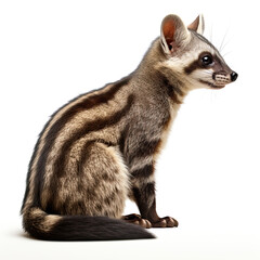 Civet side profile on white background