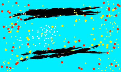 Abstract blue watercolor background with splashes and dots pattern.