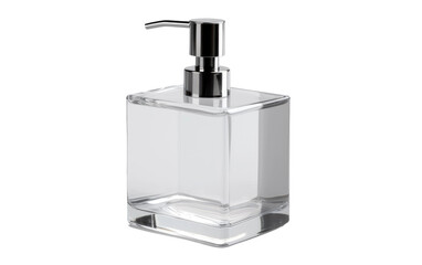 Fototapeta na wymiar Elegant Glass Soap Dispenser on isolated background