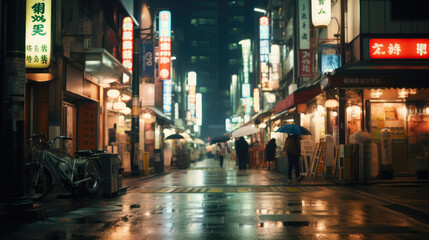 Nocturnal Energy on an Asian City Avenue