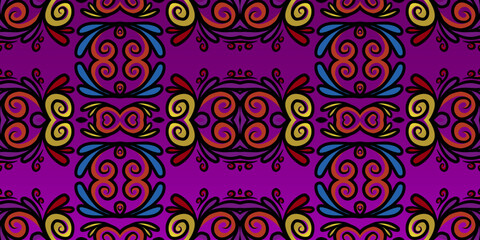  luxurious batik ethnic dayak traditional Java indonesia with beautiful flowers line art gradient design