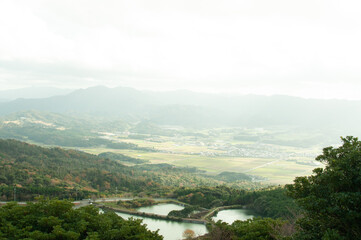 Fototapeta premium landscape with lake and mountains