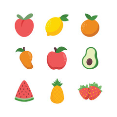 Deliciously Dazzling Flat Vector Fruit Illustrations