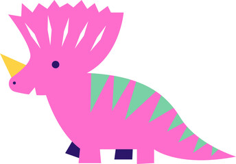 Paper Cut Cartoon Dinosaur Triceratops