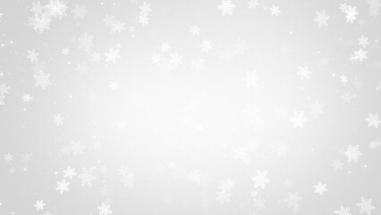 Naklejka na ściany i meble White Snow flake in Christmas holiday on grey gradients background. 