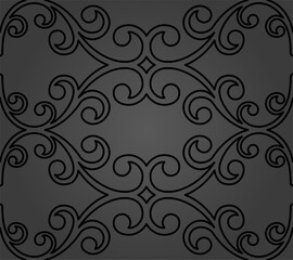 Seamless vector ornament. Modern wavy background. Geometric modern dark pattern