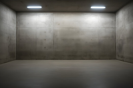 empty room with wall  - generative ai