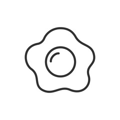 Egg, linear icon, egg yolk and white. Line with editable stroke