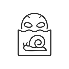 Snail face mask, linear icon. Line with editable stroke