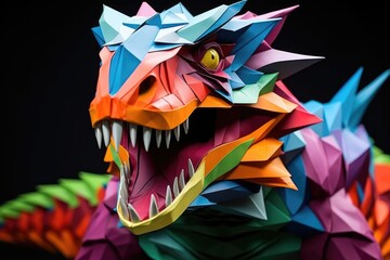 Animated origami creatures, paper art come to life in vibrant colors