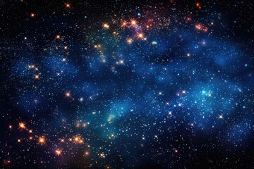 Naklejka na ściany i meble Glittering stardust forming constellations in a night sky.