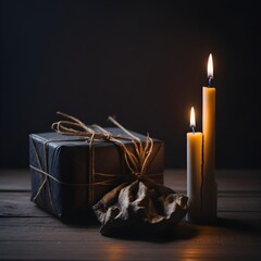 gift box and candle