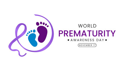 Prematurity awareness month is observed every year in November, Premature birth is when a baby is born too early, before 37 weeks of pregnancy have been completed. Vector illustration