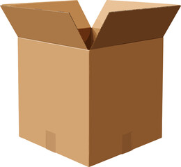 Opened cardboard box clip art