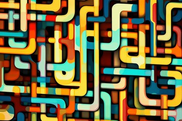 abstract pattern - entangled bars. Generative AI