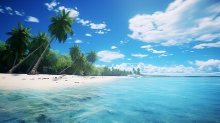 Fototapeta na wymiar beach with palm trees generated by AI