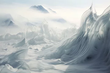 Türaufkleber Frozen landscapes carved by gusts of arctic winds. © Jelena