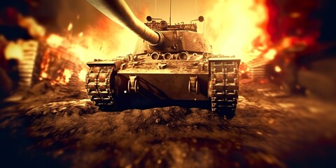 A Close Up Look at the Power and Destruction of a World War II Tank Firing Shell.