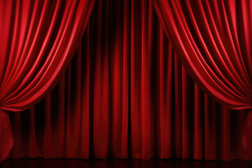 red stage curtains background 