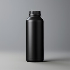 Black drink bottle for design mockup