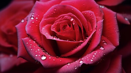 background with red rose with water drops generated by AI tool 