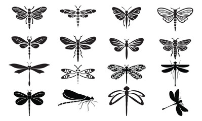 Dragonfly Vector bundle, Dragonfly Clipart,  Silhouette, Vector,  icons, illustration, design.