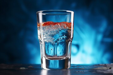 Concept of strong alcoholic drink. vodka drink. - obrazy, fototapety, plakaty