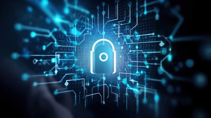 Fototapeta premium Cybersecurity privacy protection concept.