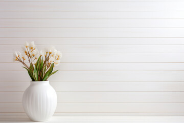 Interior Design Elegance: Vase in White Room