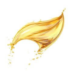 Golden Oil or Cosmetic essence splash isolated on white background, 3d illustration.